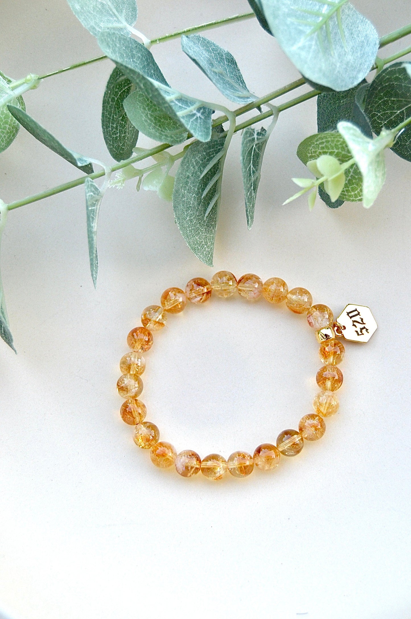 Sitrin armbånd med tallsekvens 520 – overflod, glede og tillit