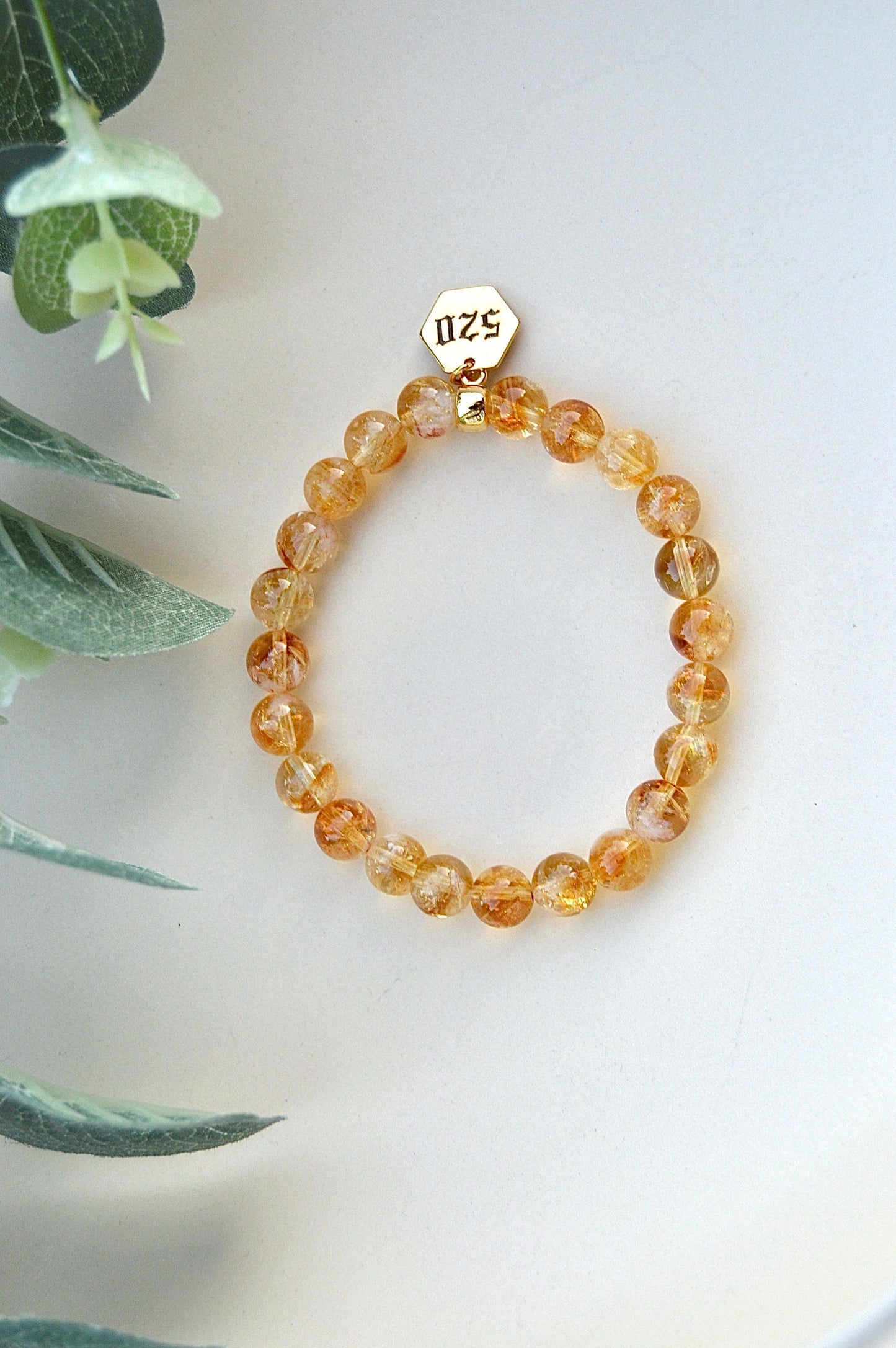 Sitrin armbånd med tallsekvens 520 – overflod, glede og tillit