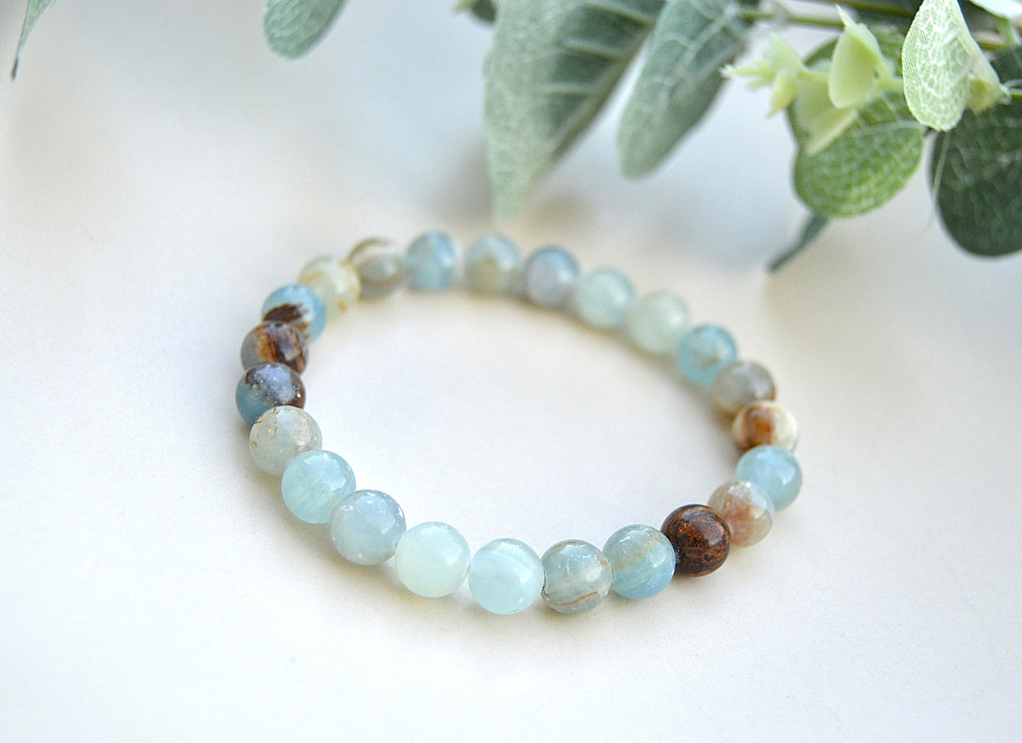 Blå kalsitt armbånd – ro, klar kommunikasjon og indre balanse