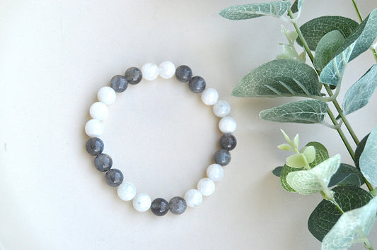 Månestein og labradoritt armbånd – indre veiledning, beskyttelse og emosjonell balanse