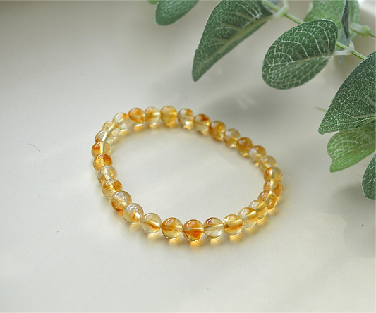 Sitrin armbånd 7mm – glede, velstand og beskyttelse