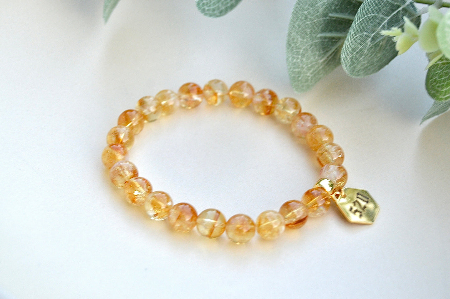 Sitrin armbånd med tallsekvens 520 – overflod, glede og tillit