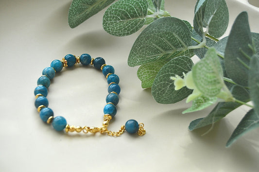 Apatitt armbånd med gullbelagte detaljer – inspirasjon, energi og kreativ flyt