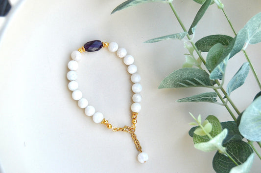 Månestein og ametyst armbånd – ro, intuisjon og spirituell balanse